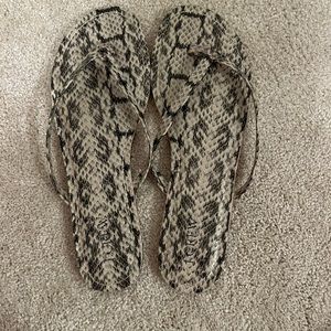 J Crew snakeskin flip flops